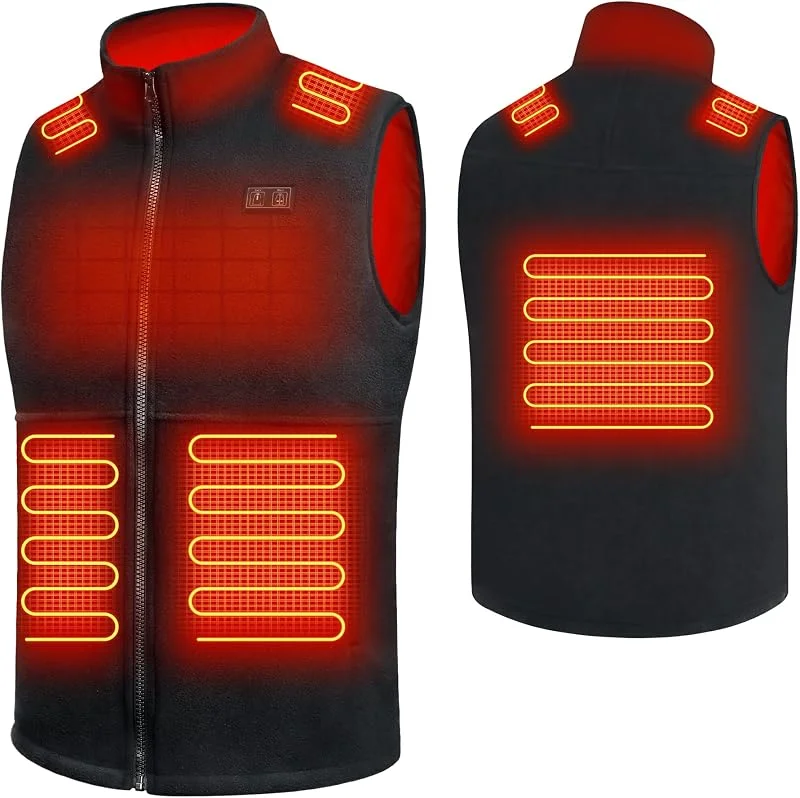 seenlast Gilet Pile Riscaldato, Giubbotto Riscaldante Uomo Donna, Gilet Termico Maglia Riscaldato Donna Uomo con 3 Livelli di Temperatura, 6 zone di riscaldamento (Batteria Non Inclusa) — Abbigliamento riscaldato