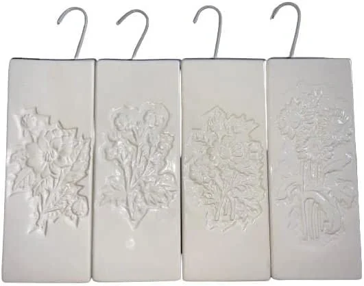 4 pezzi Umidificatore termosifone - radiatore umidificatore - evaporatore dell'Acqua per Riscaldamento in Ceramica con Design a Foglia - 500 ml Fiore Bianca