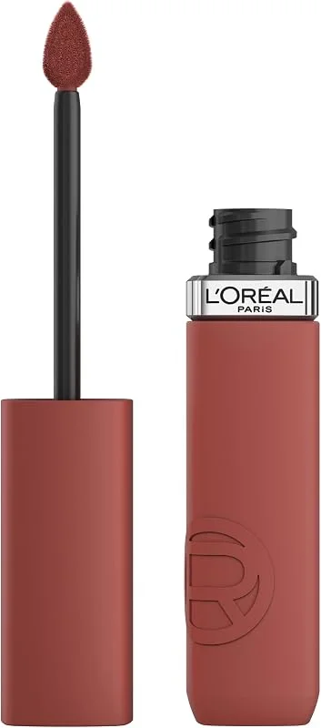 L'Oréal Paris Rossetto Liquido, Colore Intenso, Formula Matte a Lunga Durata, Con Acido Ialuronico, Resistente alle Sbavature, No transfer, Tonalità: 150 Lazy Sunday — Trucco