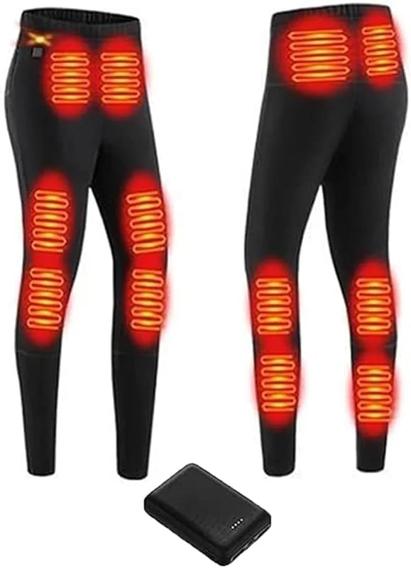 Intimo riscaldato con 12 Zone, Tre Marce di Regolazione della Temperatura, Pantaloni riscaldati elettrici for Escursioni all'aperto(WomenBlack, L) — Abbigliamento riscaldato