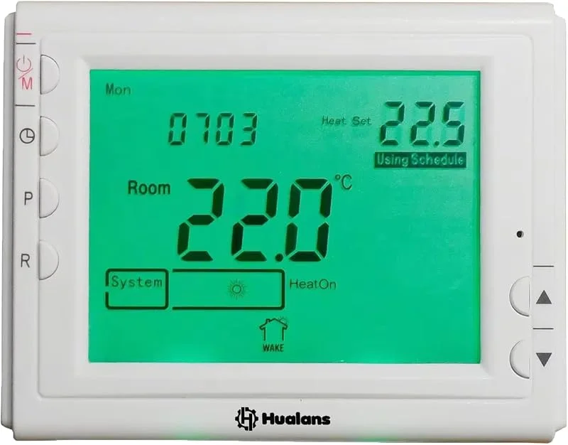 Termostato a batteria da parete, Cronotermostato Digitale Programmabile -Termostato Caldaia Display LCD Retroilluminato con 6 Fasi Giornaliere Compatibile con Caldaie a Gas — Riscaldamento
