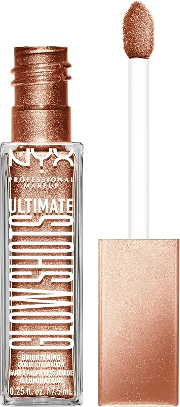 NYX Professional Makeup Ombretto Liquido, Tenuta Fino a 12H, Non Sbava o Sbiadisce, Con Vitamina C, Ultimate Glow Shots, Golden Goji — Trucco