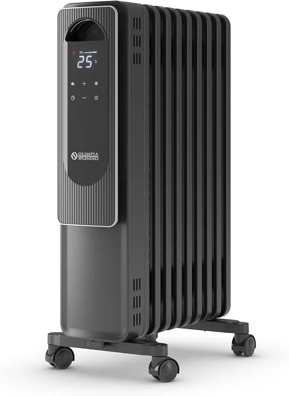 Olimpia Splendid Caldorad Tech 9 - Radiatore ad Olio Digitale 2000 W, Eco Mode, Timer Giornaliero, Termostato Regolabile e potenza termica fino a 145° – per Ambienti fino a 60 m³ — Riscaldamento