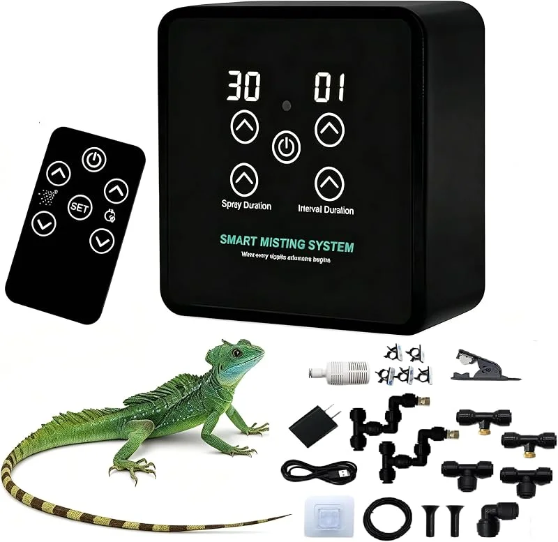 Nebulizzatore Terrario, Sistema di nebulizzazione intelligente per rettili con timer e telecomando, Umidificatore per rettili, Sistema di nebulizzazione Terrario per anfibi, Piante da appartamento — Cura della pelle