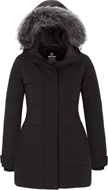 Wantdo Cappotto Donna Invernale Lungo Caldo Antivento Giacca Trapuntata — Abbigliamento riscaldato