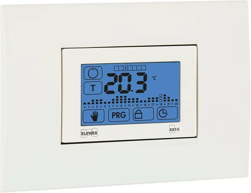 VEMER VE770100 EX.1C - Cronotermostato Elettronico da Incasso per Caldaia, Display Touch Screen, Programmazione Settimanale, Alimentazione a Batterie, Bianco, Grigio Antracite — Riscaldamento