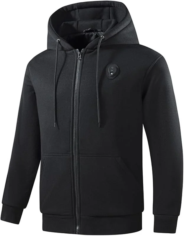 Generico Hoodie Riscaldato Unisex Uomo Donna, Felpa Fleece Giacca Riscaldante, Ricaricabile per Inverno, Cappuccio Caldo e Traspirante — Abbigliamento riscaldato