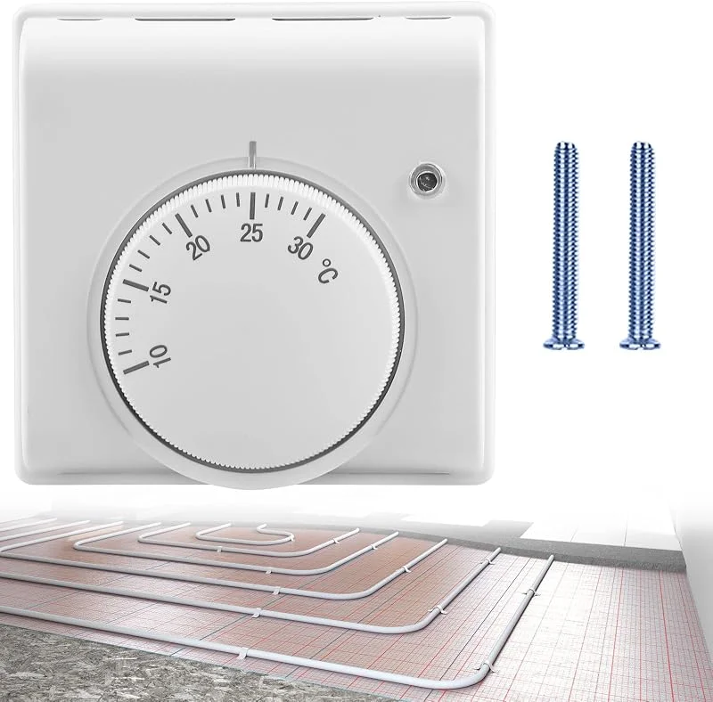 Termostato per ambienti, 220 V, termostato per riscaldamento a pavimento, 10 ℃ ~ 30 ℃, termostato per riscaldamento a pavimento con interruttore ON, OFF, per riscaldamento a pavimento e riscaldamento a