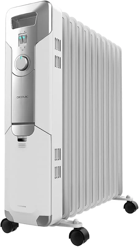 Cecotec Radiatore Elettrico Olio ReadyWarm 11000 Space. 11 Moduli, Basso Consumo, 2500 W, 3 Livelli, Raccolta, Sistema di Sicurezza, Ruote, 25 m2 — Riscaldamento
