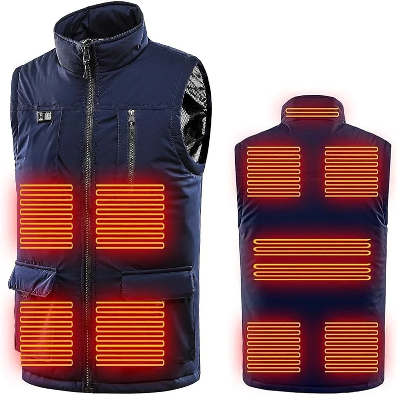 Gilet Riscaldato USB Giubbotto Riscaldato Elettrico per Uomo Donna Giubbotto Riscaldato Giacca Riscaldabile Regolabile Taglia Giacca Riscaldata USB Lavabile per Moto All'aperto Lavoro Caccia Lavabile — Abbigliamento riscaldato