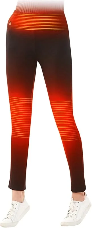 Generisch Pantaloni termici da donna, per il tempo libero, ultra morbidi, con tasca con cerniera, caldi, slim fit, invernali, riscaldabili tramite USB, per il freddo — Abbigliamento riscaldato