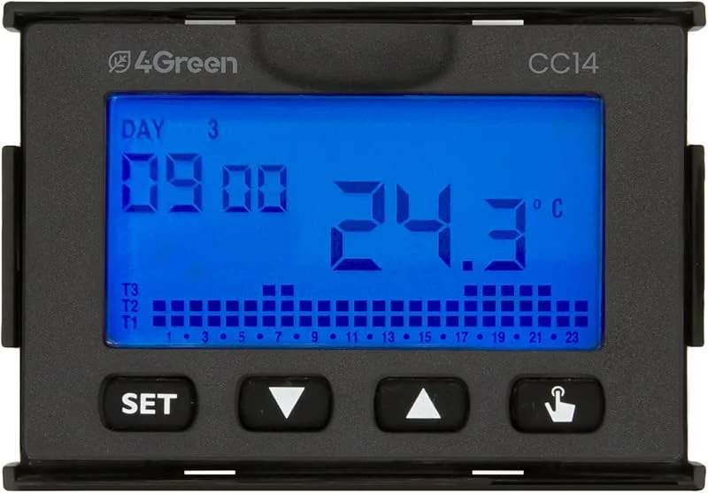 CC 14A – Cronotermostato da Incasso 503 (3 Moduli), Programmazione Settimanale, Termostato Digitale con Alimentazione 230V, Frontalini Bianco e Grigio Antracite — Riscaldamento