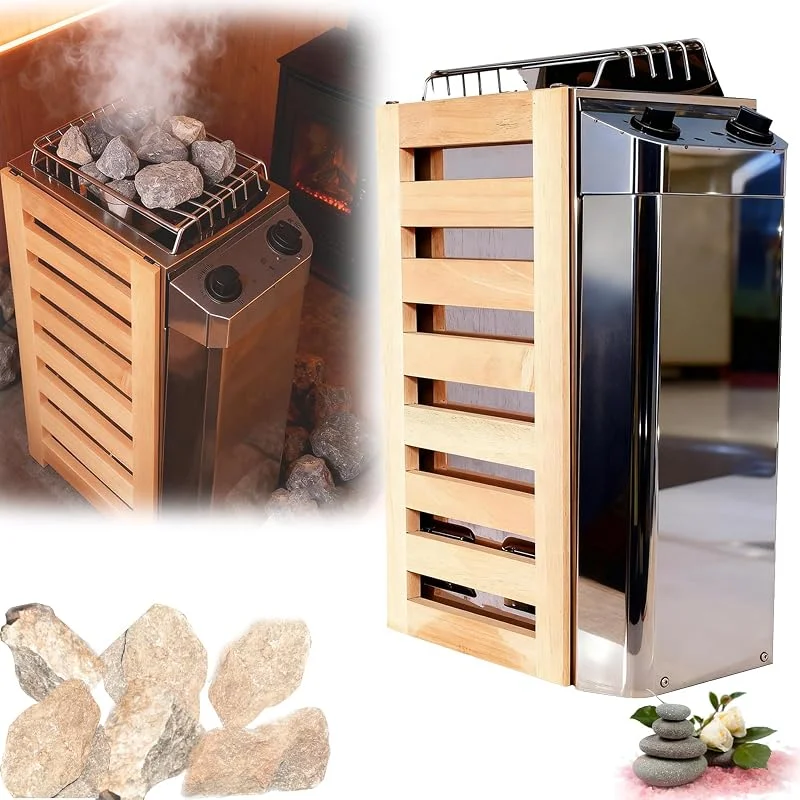 Stufa Per Sauna, Stufa Elettrica Portatile 3, 6 Kw In Acciaio Inox Con Comandi Interni Per Uso Interno Ed Esterno Con Timer 3 Ore E Controller Digitale Per Sauna 3-6 M³ Accessori Per Montaggio A Parete — Riscaldamento