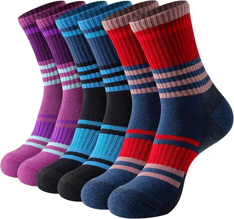 BISOUSOX Calzini Lana Merinos Donna Calze Termiche per I'escursionismo Inverno Outdoor CalziniTraspiranti per Trekking Montagna Regalo per le Donne Madri 3 Paia — Abbigliamento riscaldato