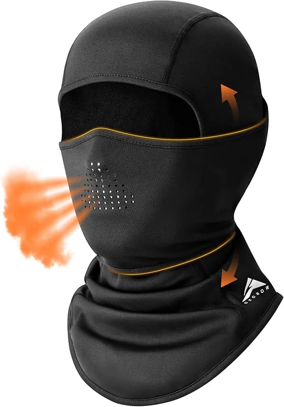 GXCROR Passamontagna invernale Balaclava, maschera da sci, antivento e caldo, maschera integrale per sci, motociclismo, pesca, corsa e attività all'aperto — Abbigliamento riscaldato