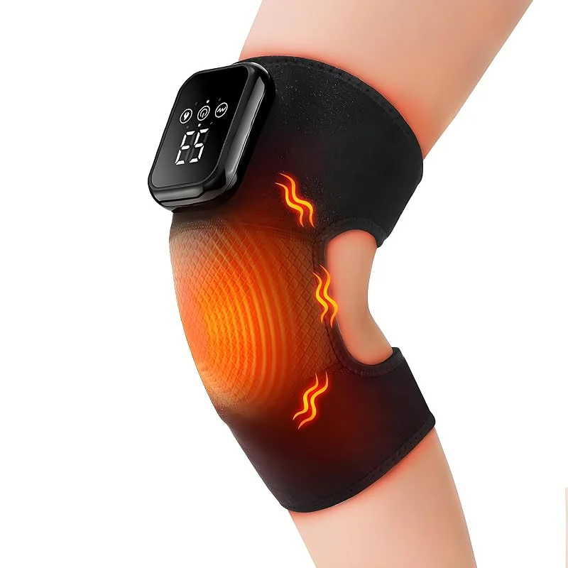 Ginocchiera riscaldata, 3 livelli di temperatura e 3 intensità di vibrazione, batteria ricaricabile da 2000 mAh, spegnimento automatico 15 minuti + grande touchscreen, massaggiatore riscaldato — Abbigliamento riscaldato