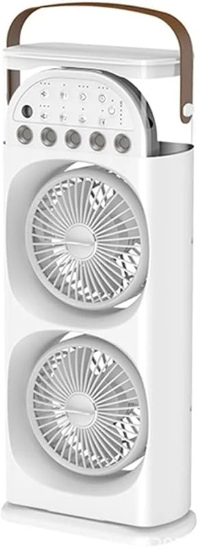 Umidificatore d'aria con doppio ventilatore a cinque fori, luce colorata multiposizione, presa di grande capacità per camera da letto.