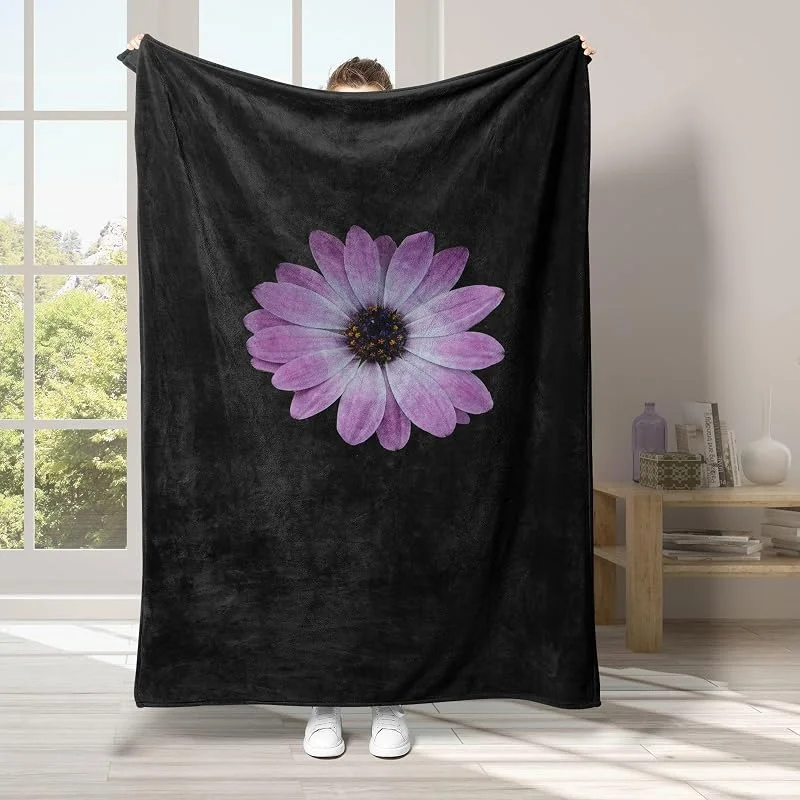 Moderno Coperta di Flanella 220x240cm, Fiori Blanket Morbido Caldo e Confortevole, Modello di Copert con Stampa 3D, Adatto a Tutte le Stagioni — Riscaldamento