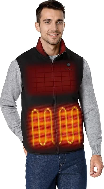 ORORO Gilet Pile Riscaldato per Uomo con Batteria Portatile - Gilet Elettrico Riscaldato da Base per Uomo — Abbigliamento riscaldato