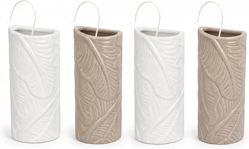 Umidificatore Termosifoni Ceramica Per Radiatori Forma Tropico Set da 4 Sospesi Evaporatore Porta Acqua Termosifone 8 x 4 x 17, 5 cm Gancio a S Appendibile Controllo Umidità Domestica