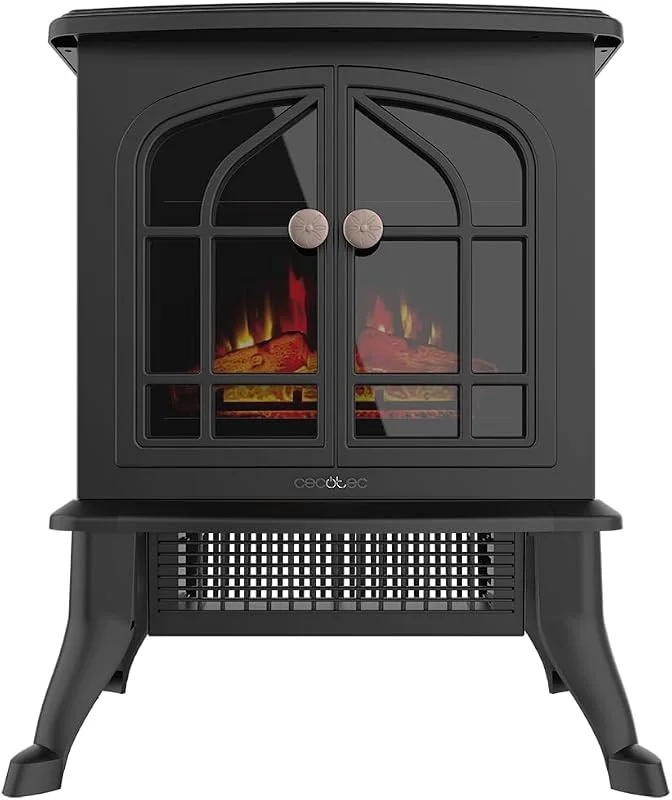 Cecotec 08268, Camino Elettrico da Terra, 2000 W, Nero, 45.9 x 25.7 x 42 cm — Riscaldamento