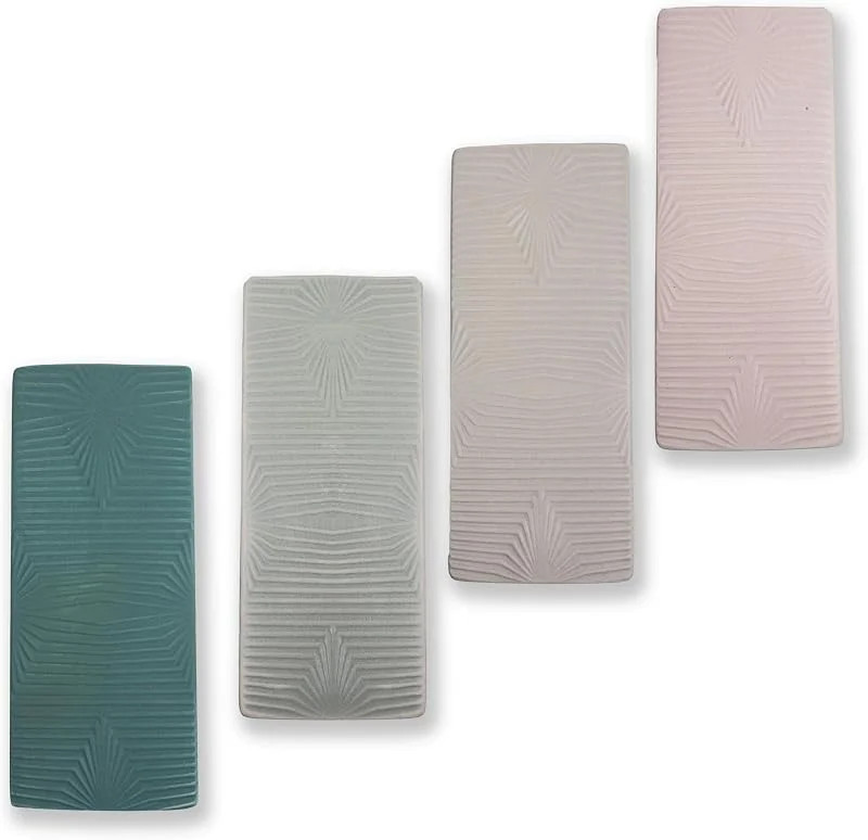 Metrox Umidificatore 4 Pezzi in Ceramica BARI Relief, Piatti per il Fissaggio al Radiatore, Riscaldamento Evaporatore, Vaso da Parete 333 a1682