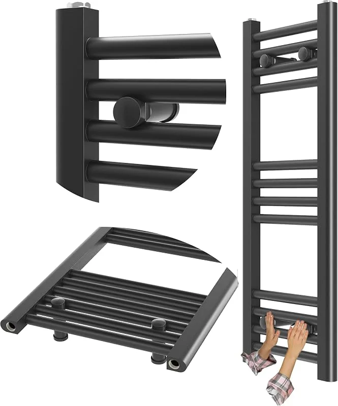 GRANITAN Scaldasalviette PUERTO 30x80 cm, Nero — Riscaldamento