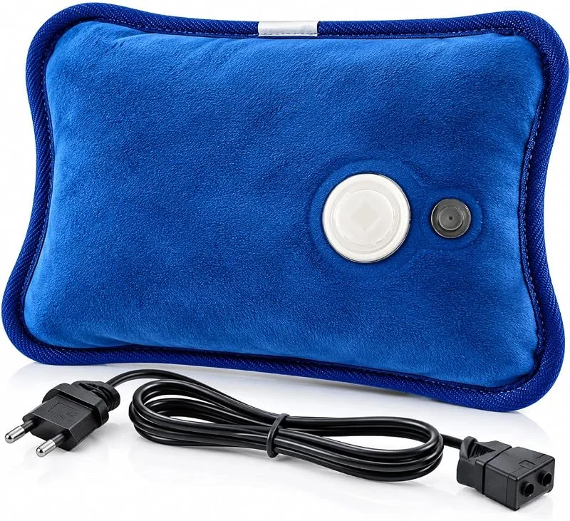 Borsa dell'acqua calda elettrica, cuscino termico, riscaldamento rapido e durevole, 75 °C, rilassamento muscolare, tensione dorale e crampi, dolore mestruale, uso portatile, velluto, 27 x 18 x 4 cm