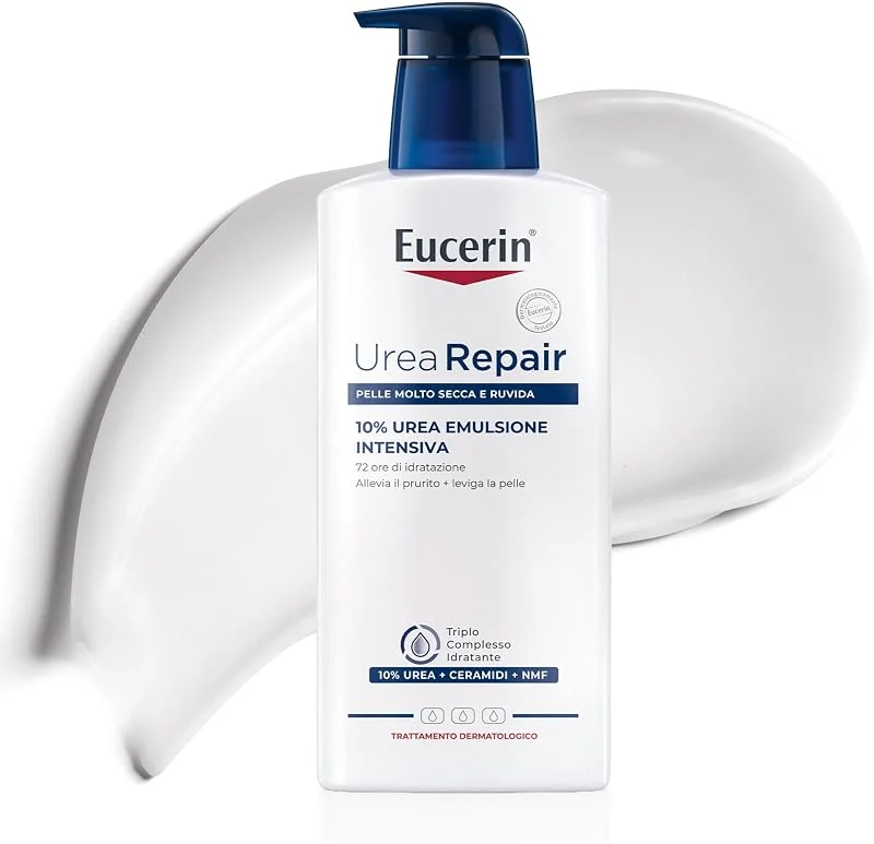 Eucerin Urea Repair Emulsione Intensiva 10% 400 ml, Crema idratante corpo per 72 ore, Crema Urea al 10% e Ceramidi per un sollievo immediato della pelle secca, molto secca e ruvida — Cura della pelle