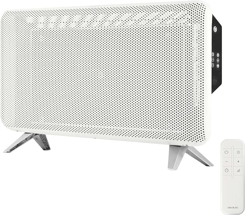 Cecotec Radiatore Elettrico con Telecomando ReadyWarm 2000 Graphene. 1800W, Termostato 15-40ºC, Basso Consumo, Timer 12h, Tripla Sicurezza, Calore Rapido, Design Compatto — Riscaldamento