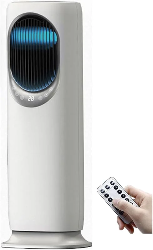 Ventilatore Torrione con Umidificatore, Raffreddamento Ad Aria Calda e Fredda 16 °C a 40 °C, Oscillazione a 90° Climatizzatore Portatile con Telecomando e Display LED Digitale per Casa