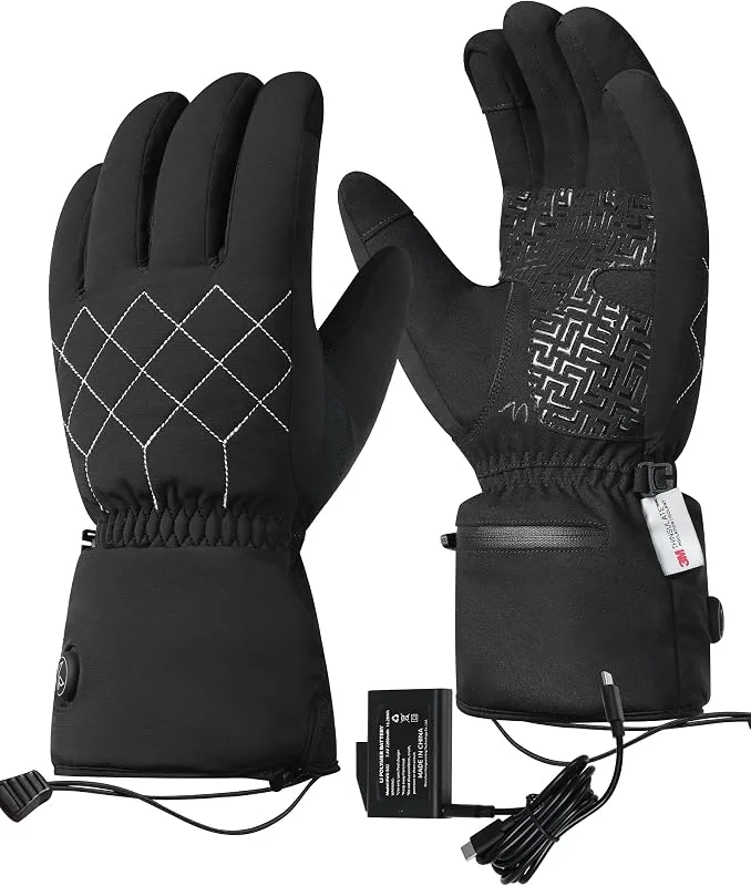 KUTOOK Guanti Sci Riscaldati Impermeabili Guanti Moto Riscaldati 3M Thinsulate con Batteria Touchscreen Termici Antistrappo per Sci Ciclismo Escursionismo Unisex — Abbigliamento riscaldato