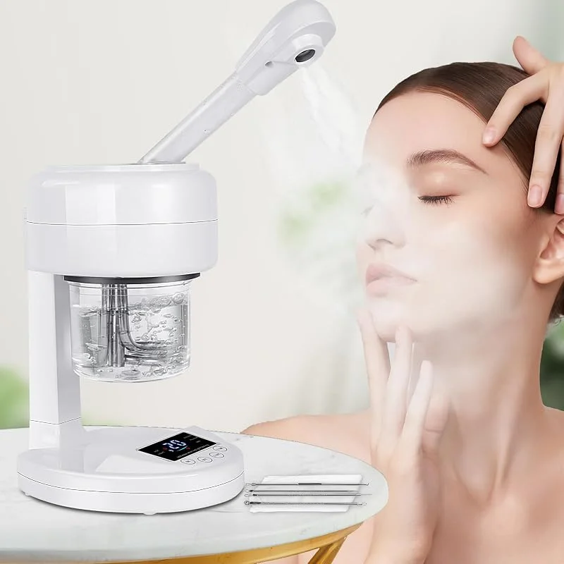Vaporizzatore Viso Vaporizzatore Facciale Nano-Ionico Sauna Facciale Domestica, Libera Pori, Umidificatore Spa Facciale + 4 Stainless Steel Skin Kit — Cura della pelle