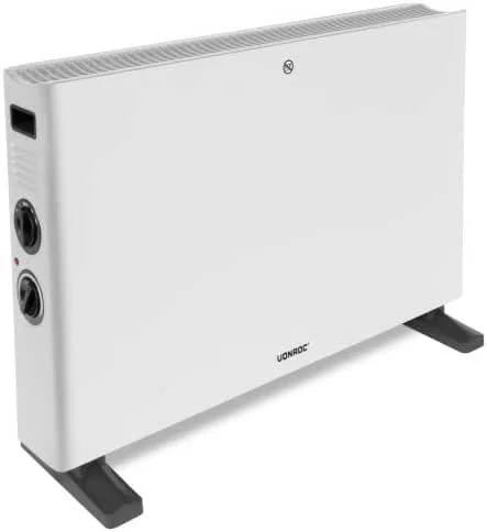 VONROC Stufa elettrica Riscaldatore elettrico, Termoconvettore bianco 2000W con due impostazioni e funzione turbo — Riscaldamento