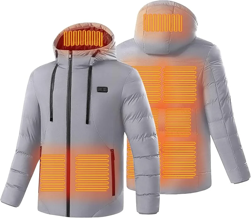 KHIRVWL 2024 Offerte Lampo del Giorno Gilet Riscaldabile Uomo Donna Giacca invernale in cotone con riscaldamento monocomando a 9 zone. Giacca in cotone con riscaldamento alimentato tramite USB — Abbigliamento riscaldato
