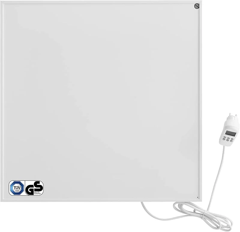 Riscaldatore a infrarossi Arebos con termostato, 350 W, Riscaldatore elettrico testato GS, Riscaldatore a parete, Timer, Cristallo di carbonio, incl. materiale di montaggio — Riscaldamento