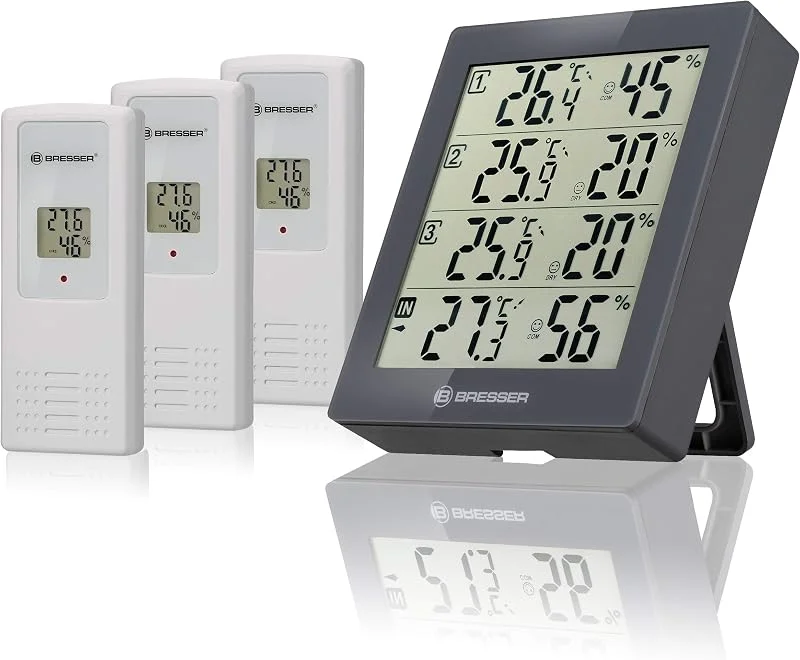 Bresser 7000020QT5000 Termometro igrometro, Grigio — Umidificatore