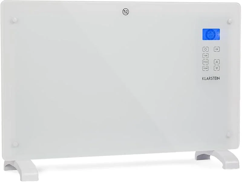 Klarstein Stufa Elettrica Basso Consumo, Stufa Elettrica 2000W, Termoconvettore con Rotelle, Termosifone Elettrico Portatile, Termoconvettore a Parete con Termostato, Stufetta per Casa — Riscaldamento