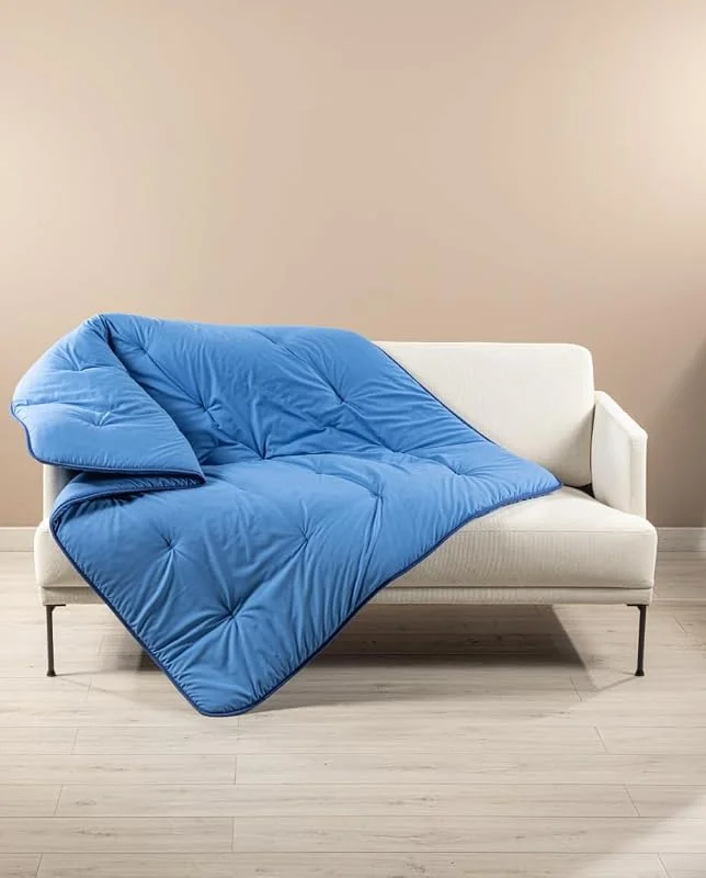 Caleffi - Plaid Scaldotto Coperta Divano 130x170, Blu, Made in Italy — Riscaldamento