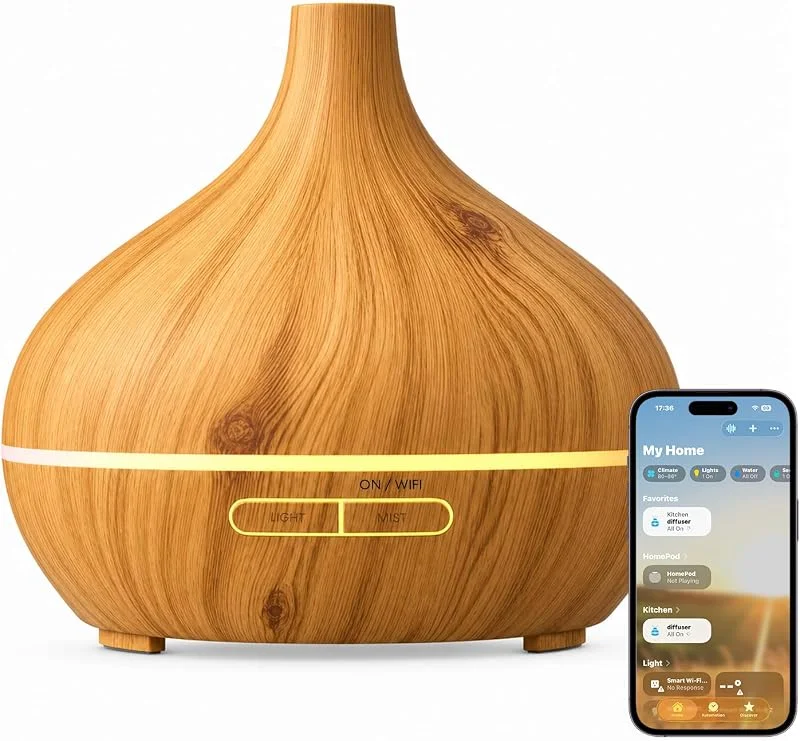 Meross Smart Diffusore di Oli Essenziali MOD150, Umidificatore Ambiente con APP Controllo & Vocale, Funzione Timer, Compatibile con Apple Home, Alexa e Google Home, 400ML