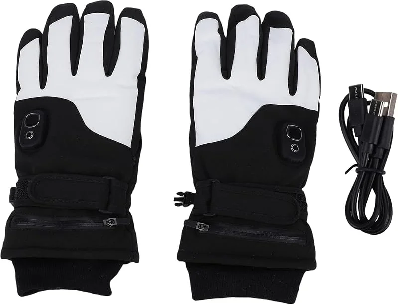 Buachois Guanti Riscaldati per Uomo Donna 5000mAh Ricaricabile Smart Display 5 Temp Riscaldamento Elettrico Guanti Invernali con Palmo Antiscivolo Scaldamani USB per Sci Moto — Abbigliamento riscaldato