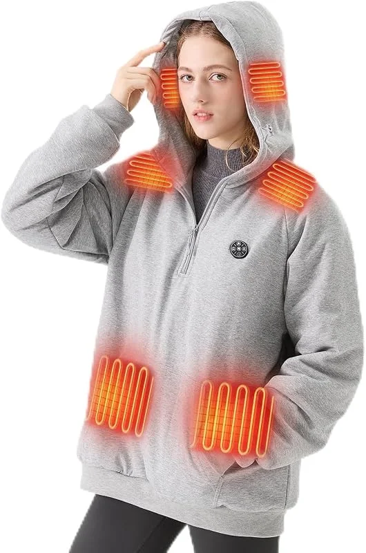 DR.PREPARE Gilet Riscaldato Uomo Donna 3 Temperature Giubbotto Riscaldato Felpa Riscaldata Giacca Riscaldata USB Ricaricato per Attività all'Aperto Viaggio Sport Tempo Libero — Abbigliamento riscaldato