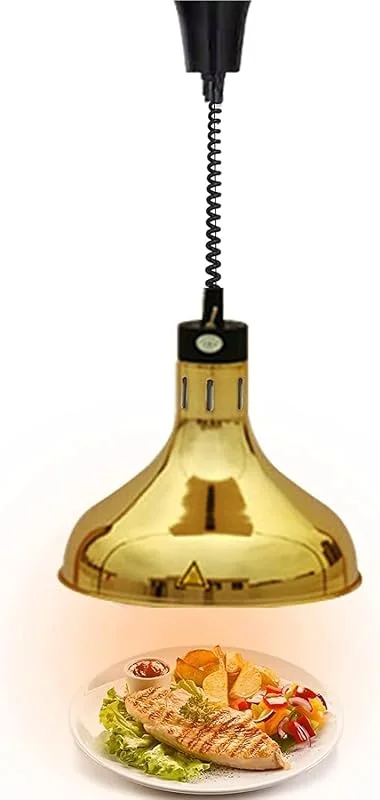 Lampada riscaldante Retrattile sospesa for ristoranti con Riscaldamento a infrarossi for Alimenti(Gold)