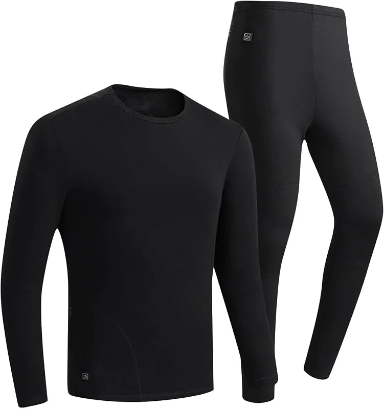 Set di biancheria intima termica da uomo, in peluche di cotone con funzione di riscaldamento USB, per l'inverno, resistente al freddo, abbigliamento intelligente riscaldato — Abbigliamento riscaldato
