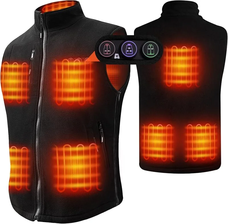 ARRIS Gilet riscaldato per uomo Taglia regolabile Gilet riscaldante elettrico per il corpo 7.4V Alimentato a batteria per uso invernale — Abbigliamento riscaldato