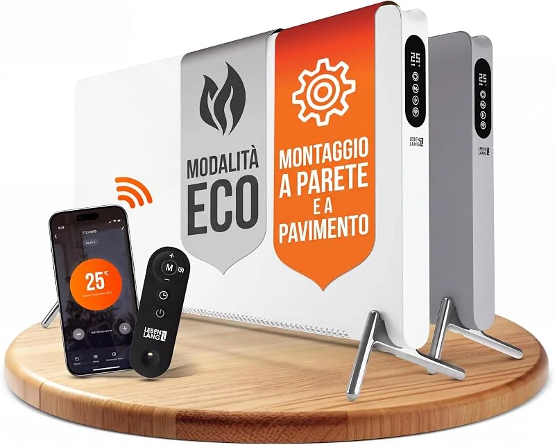 LEBENLANG Stufa Elettrica Basso - Con WiFi & App & Per Grandi Ambienti 50m² — Riscaldamento