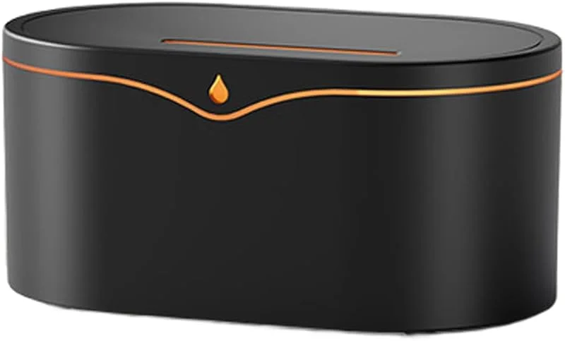 Diffusore di oli essenziali effetto fiamma, 150 ml, umidificatore per aromaterapia, con luce LED a 7 colori, per camera da letto e ufficio (nero)