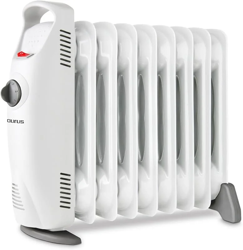 Taurus – Radiatore Elettrico a Olio Masai 1000, 9 Elementi, Ultra compatto, Termostato regolabile, 3 livelli di calore, Protezione da surriscaldamento, Tecnologia Termo TECH, Spegnimento totale