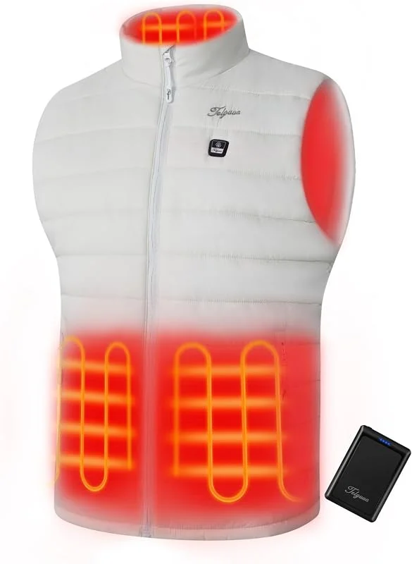 Telguua Gilet Riscaldato Uomo con 10000mAh power bank Giubbotto Riscaldata — Abbigliamento riscaldato