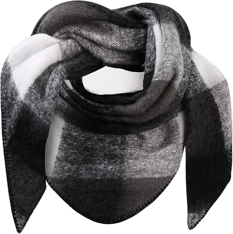 Voqeen Sciarpe Donne Invernale Lungo Scialle Tartan Avvolgere Spessa Sciarpone Signore Caldo Coperta Morbida Stola Coperta Poncho per le Donne — Abbigliamento riscaldato